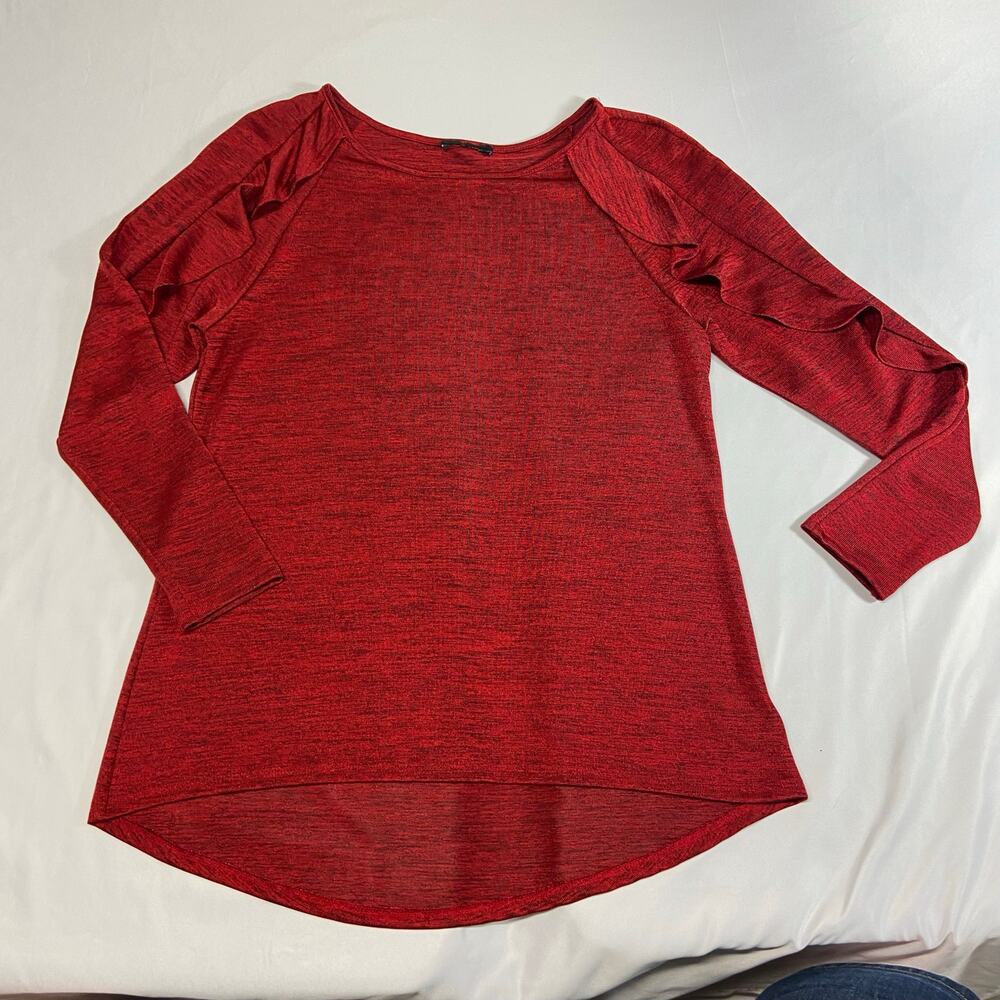 Alfred Paquette Top Long Sleeves Ruffles High Low No Tag Vintage